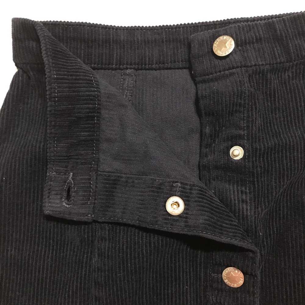 H&M Navy Blue Corduroy Button Up Skirt - Picture 2 of 7